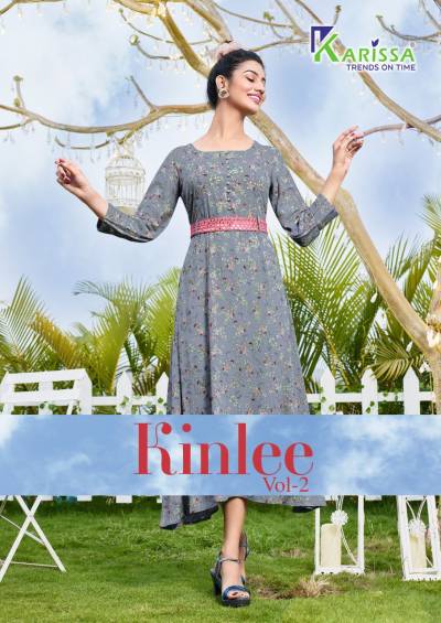 Kinlee Vol 2 By Karissa Fancy Rayon Summer Wear Kurti Collection